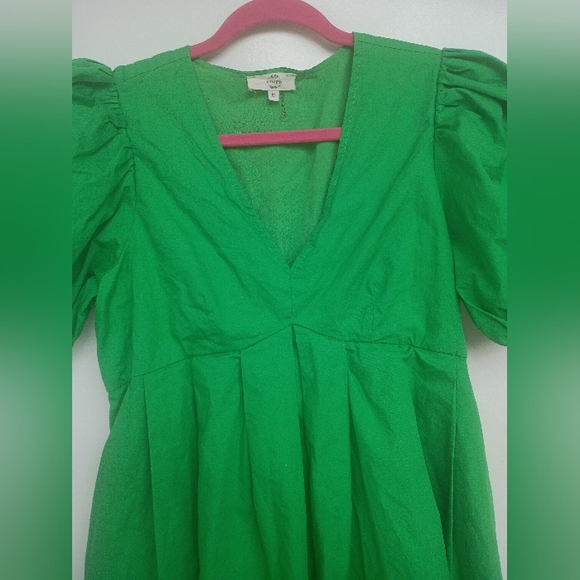 entro Emerald V-Neck Puff-Sleeve Mini Dress - Picture 3 of 11